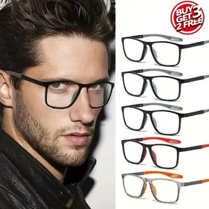 5PCS men's and women's square leisure sports trend high-definition reading glasses High Quality Eyewear - elegant, artistic and simple PC material,+1.0 to+4.0 degrees, lightweight and durable, suitabl Square Frame Eyeglasses Trending Eyeglasses