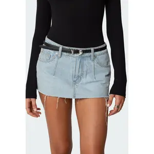 Abstract Buckle Faux Leather Belt