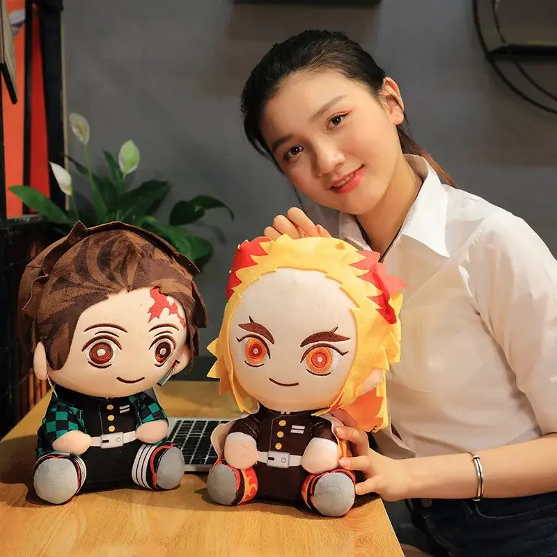 Anime: Kimetsu No Yaiba Kamado Tanjirou Cosplay Plush Doll Pillow Kawaii Stuffed Toy Children’S Gift