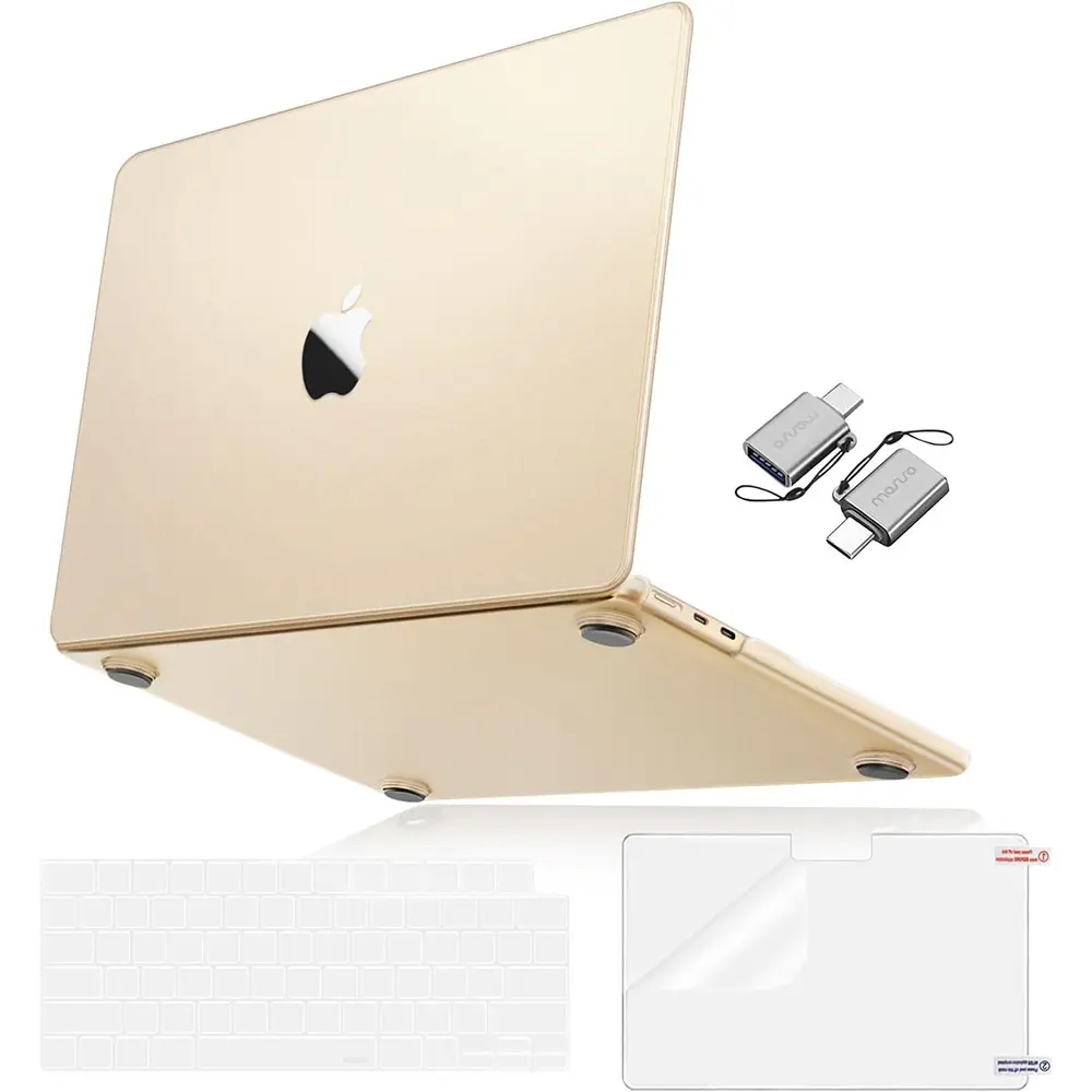 MOSISO Compatible with MacBook Air 13 inch Case 2025-2022 M4 A3240 M3 A3113 M2 A2681,Ultra-Thin Natural Original Hard Shell&Keyboard Cover&Screen Film&Type C for MacBook Air 13.6 inch, Starlight Clear