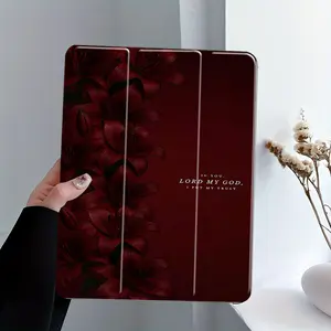 Inspirational Christian Quote Red Lily Aesthetic Tablet Case Designed for Pencil Holder, Featuring Auto Wake/Sleep Functionality. This Protective Cover Is Compatible with for Ipad 10Th, 11Th, 9Th, Mini, Air 4Th, And 8/7/6/5Th Generations