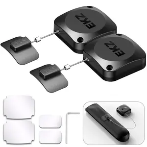 EKZ 8ft Retractable Remote Control Cable Tether Lock - Anti-Loss Security Lanyard with Adjustable Locking Leash Length Clasp for Game Controllers, Tablets, Home, Office, Showroom – 2 Pack