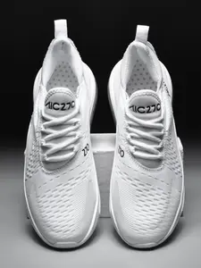 3-Color Jacquard Breathable Air Cushion Casual Sports Shoes (Regular Sizing) - Flyknit Jacquard Upper + PU Air Cushion Sole + Anti-Slip Pattern, For Daily Commute & Light Sports, Lightweight & Breathable, Sporty Running Shoes, Breathable Running Sneakers