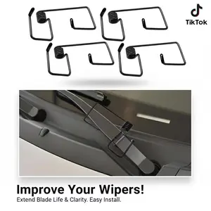 2PCS/4PCS Wiper Arm Pressure Booster – Durable Spring with Silicone Cover, Improves Windshield Wiper Performance in Rain & Snow (Black/Red)