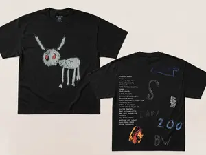 For All The Dogs Inspired Graphic T-Shirt, Vintage Rap Album Style Tee, Y2K Hip Hop Streetwear Shirt, Double Sided Graphic Tee, Gildan 5000