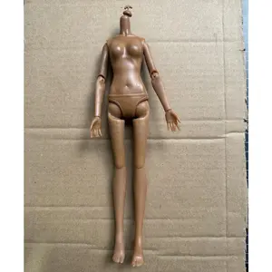 MC2 Doll Heads Joints Movable Body Solid Nude Dark Brown Skin Tone Glasses Eyes Head Kids DIY Toys Birthday Christmas Gifts