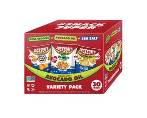 Jackson's Sea Salt Variety Pack Snacks - 30 Bags, 27.5 oz, Cupboard-Storable Crisps & Puffed Snacks
