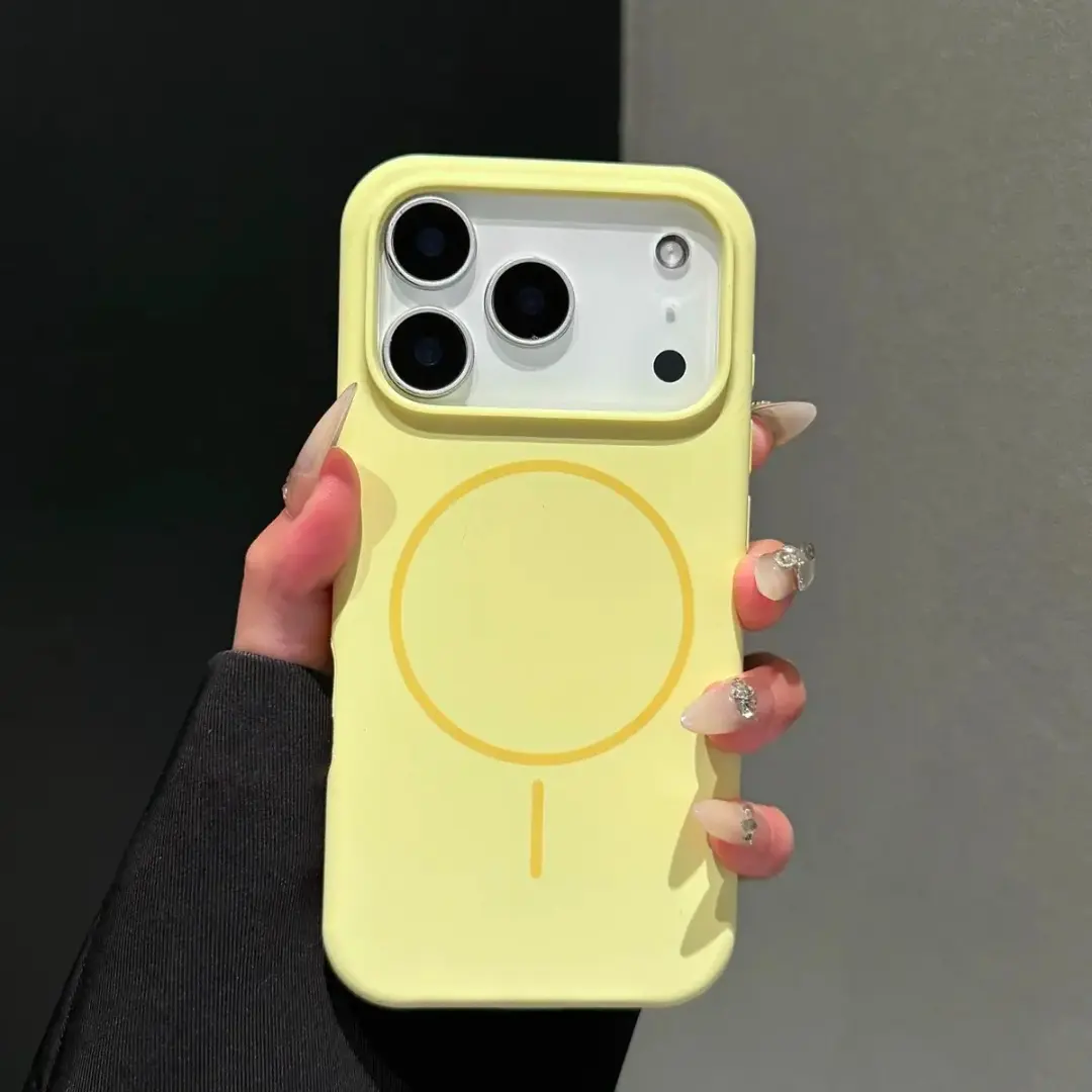 Magnetic Full-Cover Anti-Drop Smartphone Case - Skin-Feel Liquid Silicone, Precision Hollow Holes Design, Multi-Model Chic Accessory for IP14-IP17 Pro Max, IP17 Pro with Protection & Aesthetic Boost