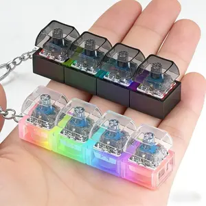 2Pcs Keyboard Shaped Fidget Press Keychain | Anxiety Relief Fidget Toy, Multi-Color Durable Titanium Steel & Plastic, Compact Portable Keychain, Perfect Holiday Gift for All Festivals