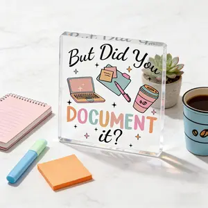 Office Decor Gift For Man Women Acrylic Square Sign Funny Decorative Plaque Office Desk Accessories But Did You Document It Desk Decorations For Home Shelf Boss's day gifts gift for Gift for Women & Men