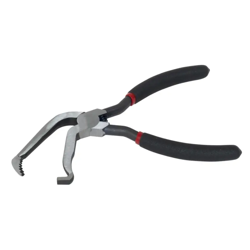8-in Electrical Disconnect Pliers with Hook Tip, 60-Degree Hardware Tool for Technicians, Dual Grip, 1-Hand Op., for Automotive Electrical Connector Repair, Car Sensors, Fuel Injectors Maintenance