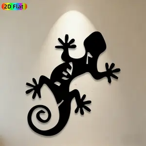 1pc Gecko Metal Wall Art, Vivid Gecko Statue Mural, Ideal Gift for New Year, Easter, Reptile Decor Enthusiasts, Weather-Resistant Metal Wall Decor Wall Sculptures, Perfect for Patio Wall & Garden Fence, Charming Outdoor Decor