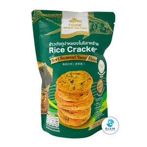 TOONE Thai Jasmine Rice Cracker with Nori Seaweed Tuna Floss (1.4 oz) ข้าวตังทูน่าหยองโนริสาหร่าย ตราทูนเน่