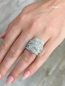 Elegant Rhinestone Decorated, Fashion Accessories for Women for Party, Daily Clothing Decor, Trendy All-match & Exquisite Jewelry for Birthday Gift, Fashion Engagement Rings