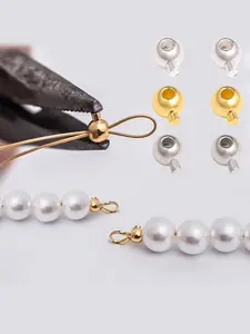 3mm Crimp Beads & Positioning Bead Set - 10pcs Gold/Silver/Rhodium Plated High-Quality DIY Jewelry Supplies for Necklace Bracelet Making