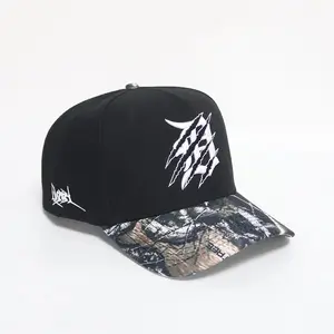 CLAWED D CAMO BRIM CUSTOM HAT w/ SATIN UNDER BRIM SNAPBACK