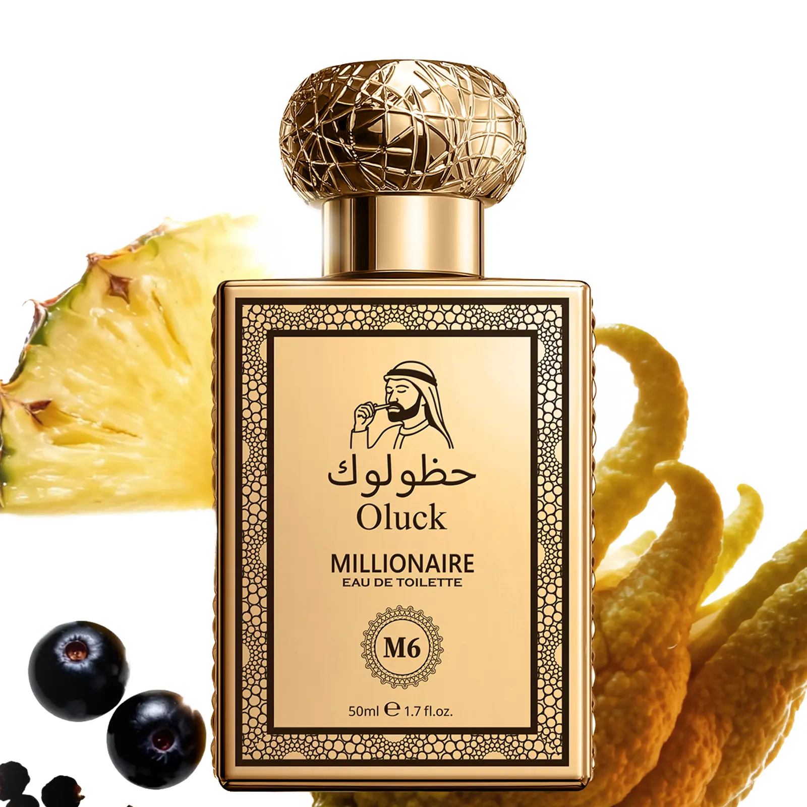 Oluck Perfume M6 (Millionaire) Cologne for Women & Men, Bergamot Pineapple Blackcurrant Patchouli Musk Notes, Luxury Fruity Woody Fragrance