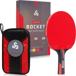 Rocket Performance Level Ping Pong Paddle, Intermediate/ Table Tennis Paddle with 2MM Offensive Rubber, 2MM Afterburner Sponge, Included Protective Case to Accelerate Your