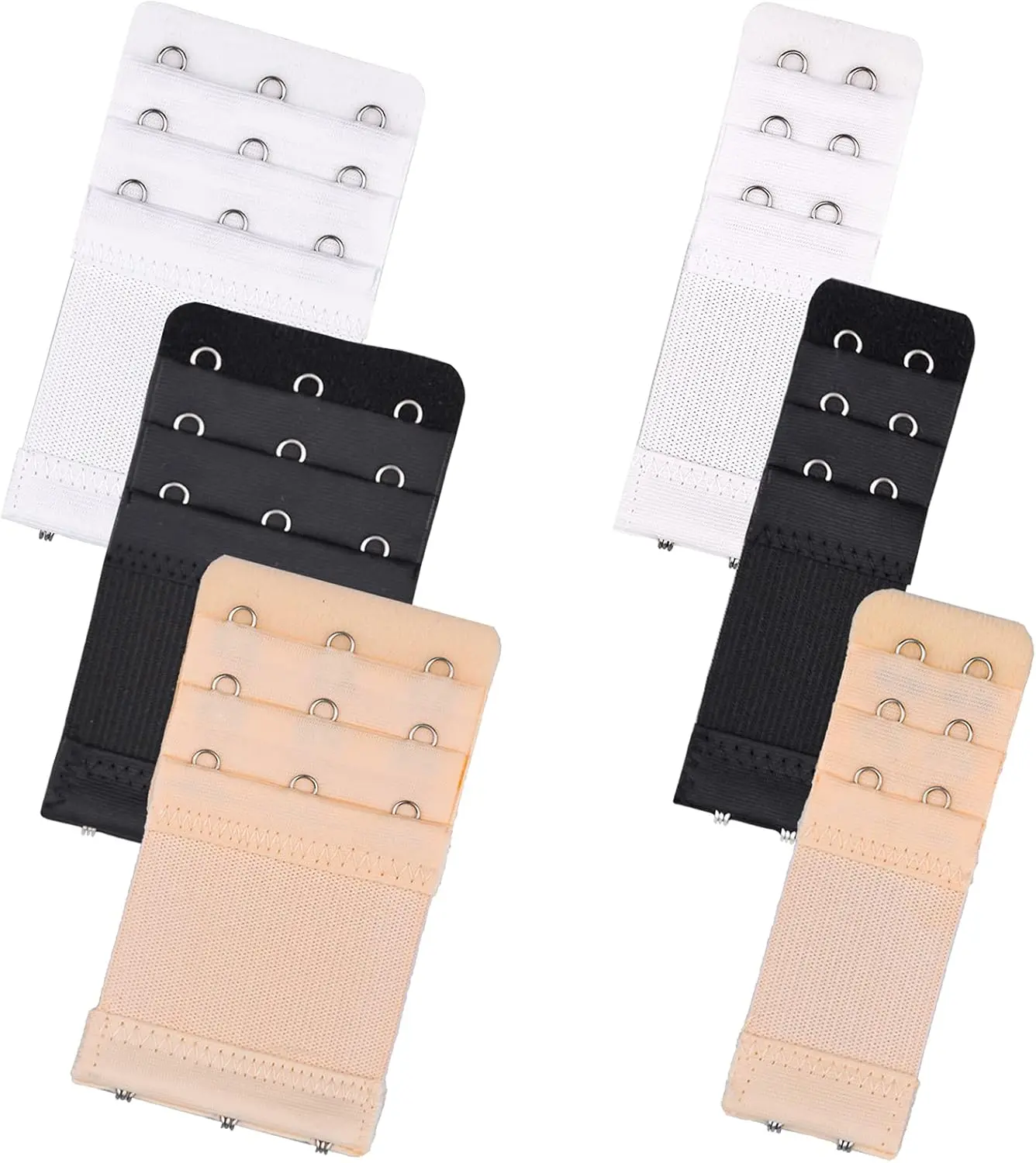 Women's 6-Piece Bra Extender Set, Soft Elastic Accessories with 2 & 3 Hooks, Adjustable Straps for a Comfortable Fit During Pregnancy & Lactation, Comfortable Experience