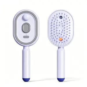 Electric Spray Air Cushion Massage Comb with Self-Cleaning, Anti-Tangle, Anti-Static, Volumizing Functions and Essential Oil Mist Aromatherapy Hair Care