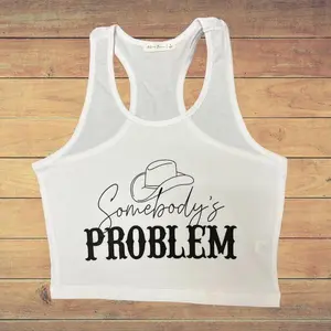 Somebody’s Problem Western Crop Tank | Country Girl Fit