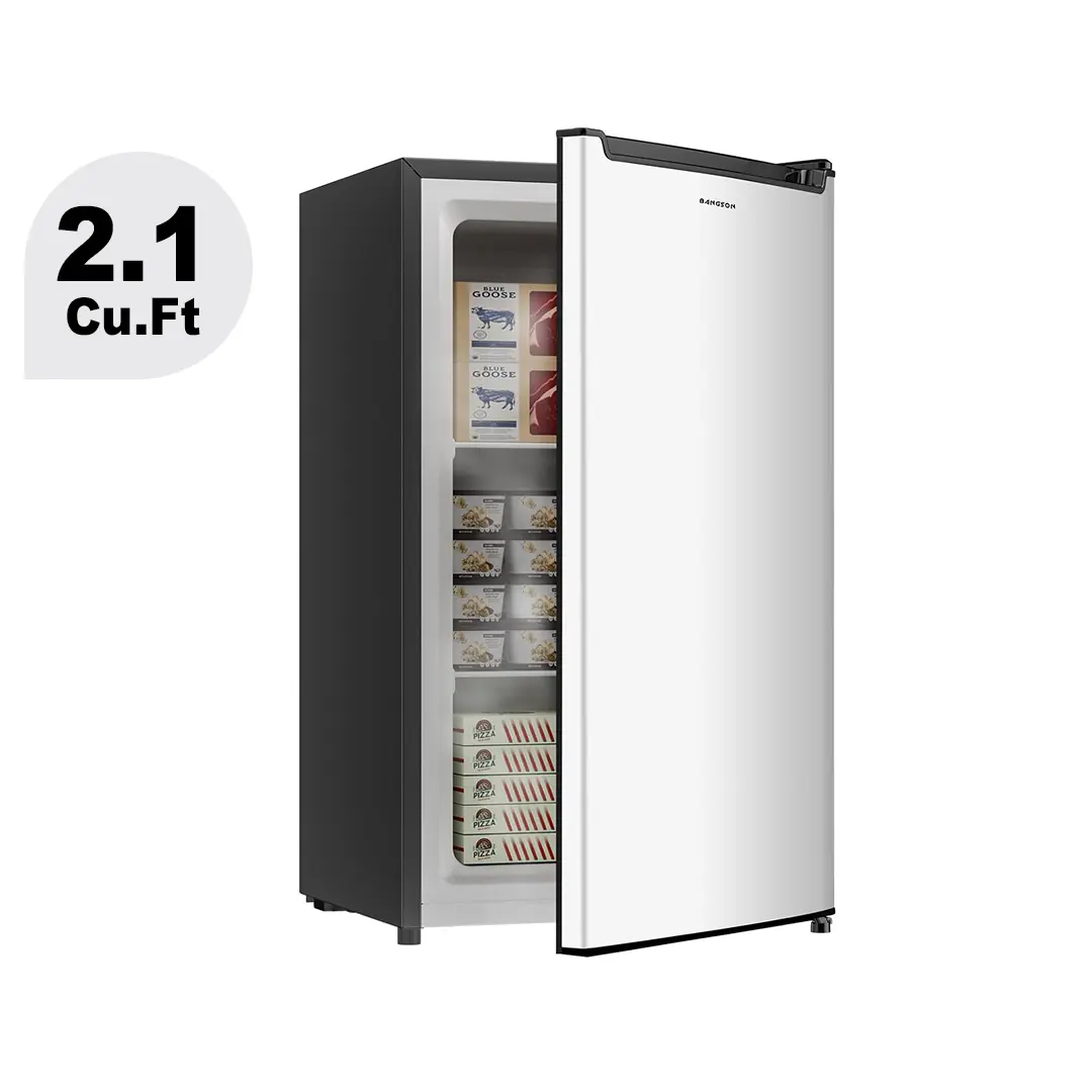 BANGSON 2.1 Cu.ft Small Upright Mini Freezer (Mini Fridge), Single-Door Freestanding Model with Adjustable Temperature, Energy-Efficient, Quiet, Compact Design,summerwins