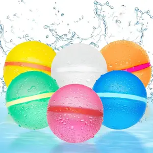 6/12pcs Silicone Magnetic Water Ball, Reusable Pool Water Balloon, Soft Silicone Self-Sealing, Perfect for Outdoor Summer Pool Parties
