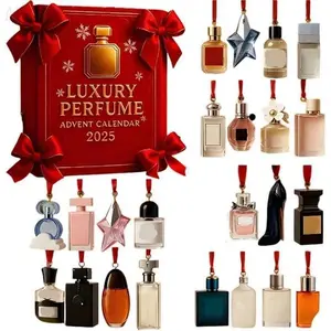 luxury perfume-themed holiday advent calendar 2025 Christmas Luxury Fragrance Advent Calendar, Acrylic 2D 24-Day Unisex Designer Fragrance Set – Premium Holiday Countdown Gift Box, Travel-Sized Perfume – Holiday Countdown Calendar