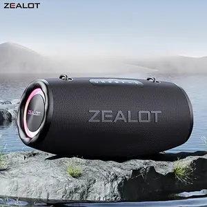 ZEALOT Portable Wireless Speaker, 80W Large Power HIFI Full Bass Speaker with RGB Colorful Light, Waterproof Bluetooth Speaker with 16000mAh Battery,Power Bank,RGB light effect,EQ,TF/USB/AUX Outdoor Speaker for Home,Camping, Beach, Party,gift,Poolside.
