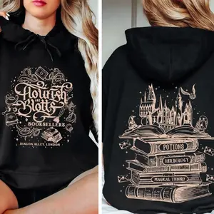 Flourish and Blotts Magical Theory Hoodie, Wizard Bookstore Graphic Sweatshirt, Harry Potter Inspired Hoodie, Hogwarts Aesthetic Cozy Fall Style Shirt, Comfortable Gift for Men And Women