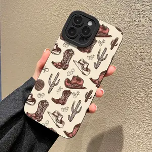 This Western cowboy-themed TPU full-coverage phone case features a drop-proof and non-slip design, compatible with iPhone 17, 16, 15, 14, 13, 12, 11, XS, X, and Samsung models. It makes a great gift for friends or family.