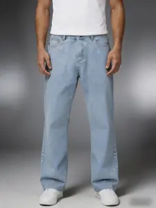 Jeans Men's straight leg jeans, comfortable mid waist casual jeans, business comfortable fashionable versatile jeans Relaxed Fit Soft Denim