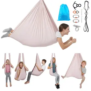 summervibes VEVOR Aerial Yoga Hammock, 300 lbs Load Aerial Silk, Yoga Swing with Nylon Fabric, PE Zipper Bag for Parent-Child Interaction, Strengthen Muscles Improve Practice, Hammock and Swing Combo