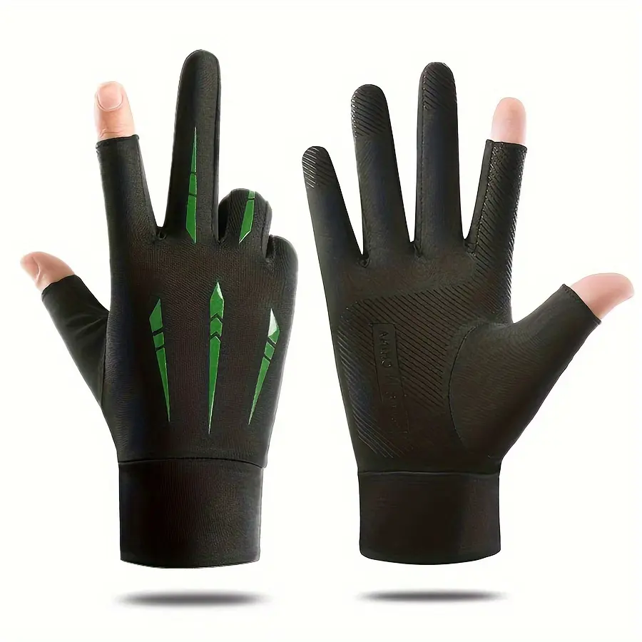 Half-Finger Gloves Summer Driving Two-Finger Gloves Men'S Outdoor Gloves Thin Fishing Gloves