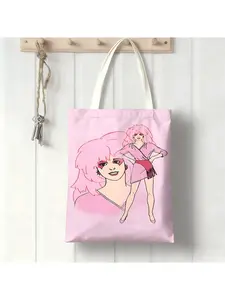 This Jem and the Holograms Jem canvas bag, tote bag, shoulder bag, durable, casual commuting and shopping bag, school bag, personalized pattern design, Halloween, Christmas gifts.