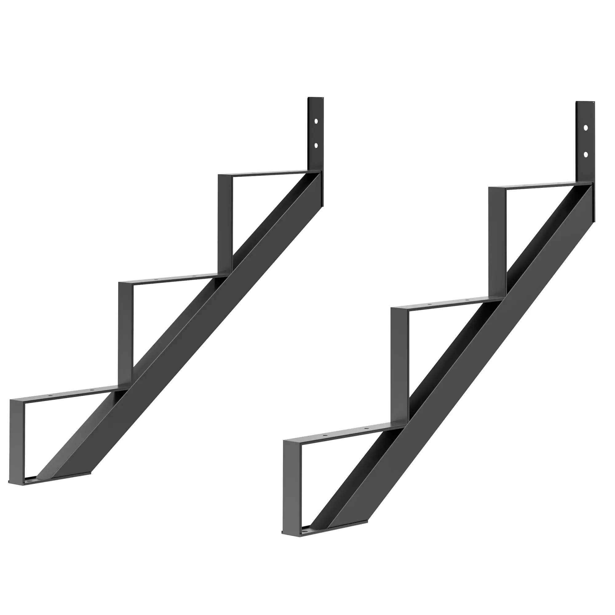 Garvee 2-Pack Steel Stair Stringers - 3-Step Stair Riser for 28 in Deck Height, Durable Sturdy Metal Steps for Decks, Fire Escapes, Upgrading Basements to Enhance Safety and Aesthetics