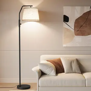 Floor Lamps for Living Room, 9W Bulb Included, Tall Lamp for Bedroom with Adjustable Head, Modern Standing Lamp, 0-100% Dimmable Arc Floor Lamp for Dining Room Office Nursery, Black.