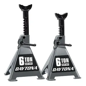 DAYTONA 6 Ton Heavy Duty Ratcheting Jack Stands, Slate Gray