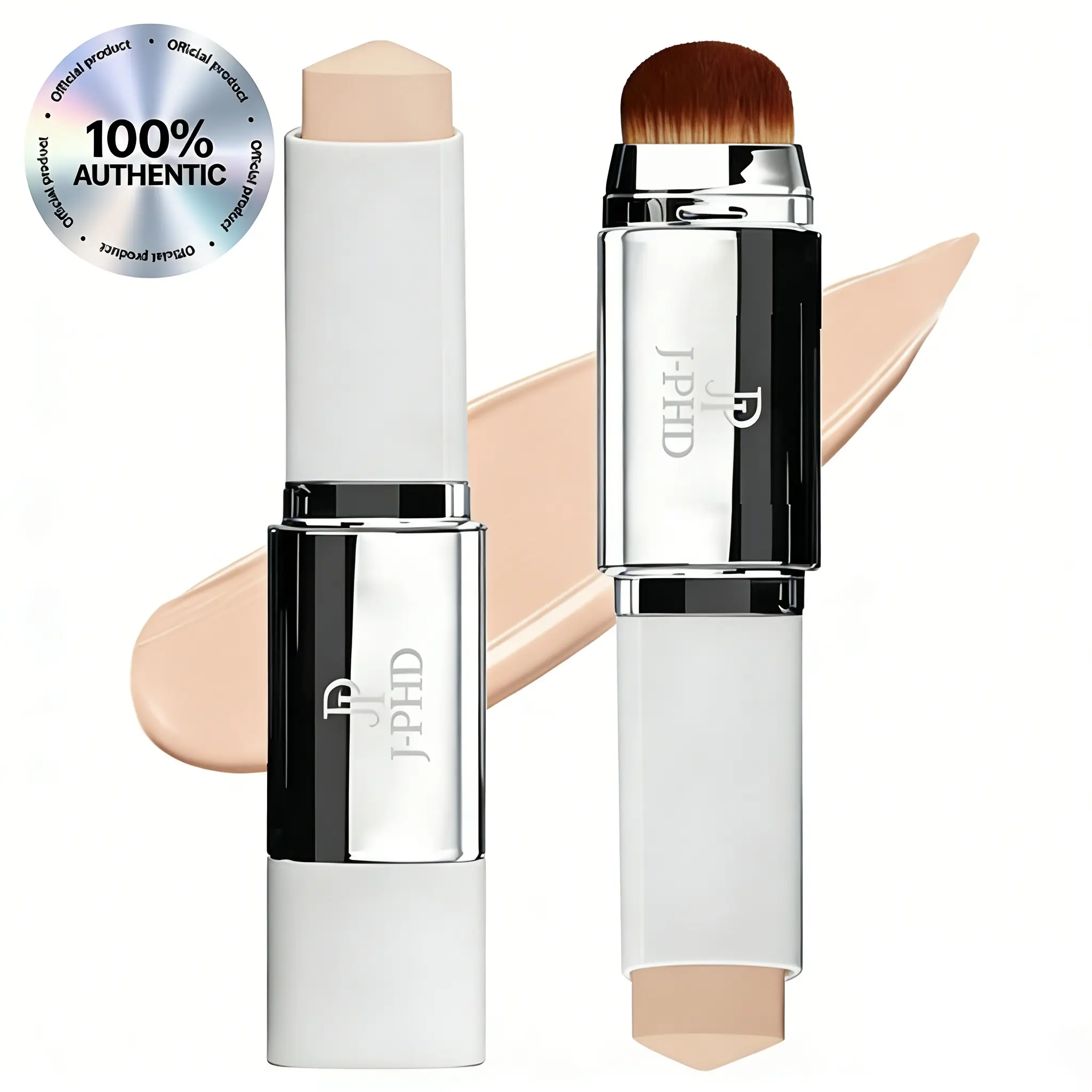 Color-Changing Foundation Stick, Dual-Ended with Detachable Brush - Collagen-Infused Hydrating Formula for a Dewy & Glowing Makeup Finish, Cosmetic, Compact, Lightweight, Coverage, Nourishing, Foundation Routine