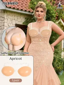 1 pair of reusable silicone bump breast patches, strapless invisible self-adhesive female nipple patches, multiple color options, hand-washable underwear accessories, discreet underwear|Subtle makeup with a gentle light beige touch