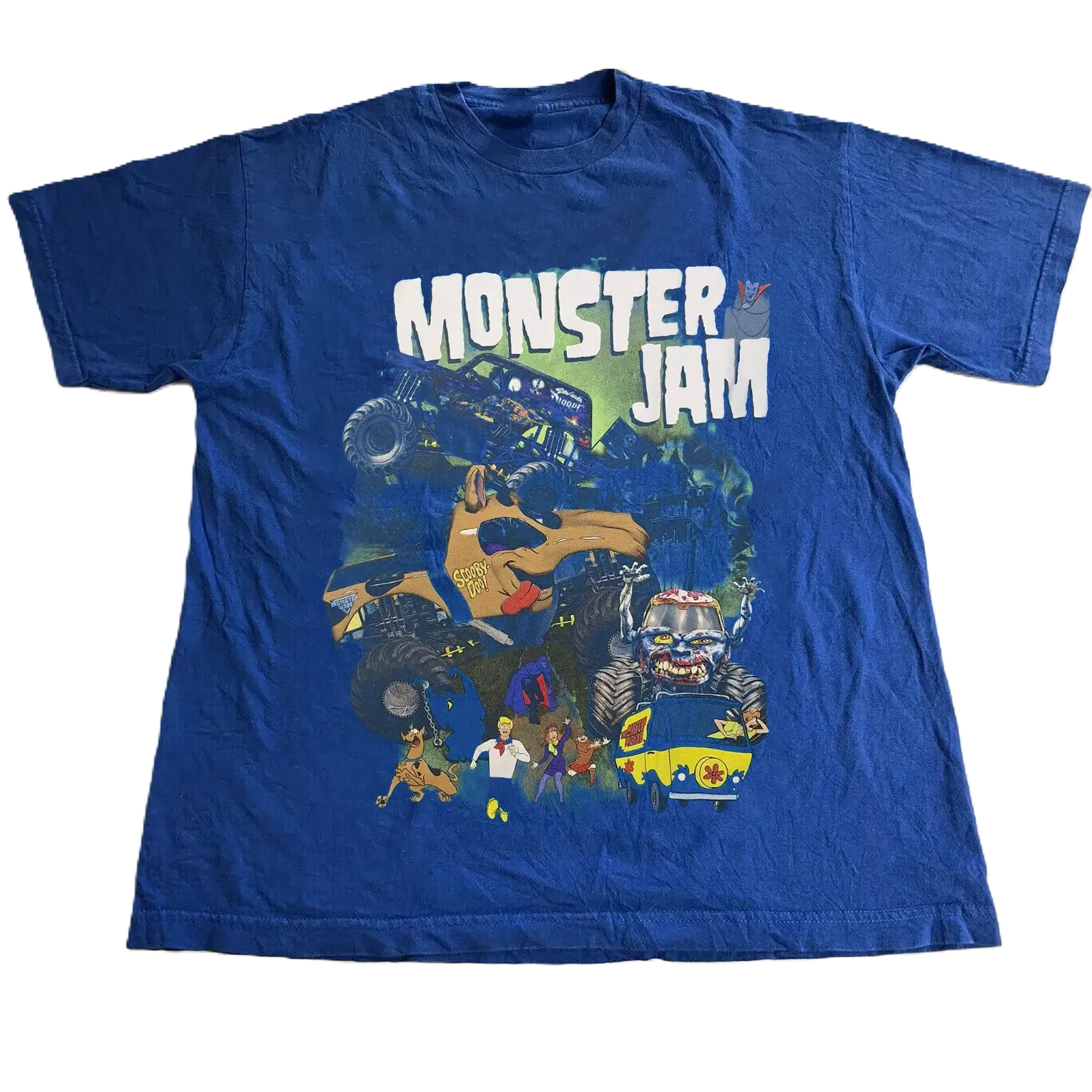 Cartoon Monster Jam Trucks Menswear Unisex Cotton Tee - Classic Collared Neck T-shirt graphic tee
