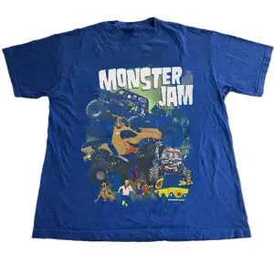 Cartoon Monster Jam Trucks Menswear Unisex Cotton Tee - Classic Collared Neck T-shirt graphic tee
