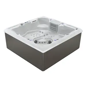 Luxury Freestanding 6-Person Square Outdoor Hot Tub