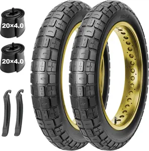 E-Bike Fat Tire: 20x4.0 Inch Puncture Protection Folding Replacement - All Terrain Electric Bike & Mountain Snow Tire for Street/Trail Riding