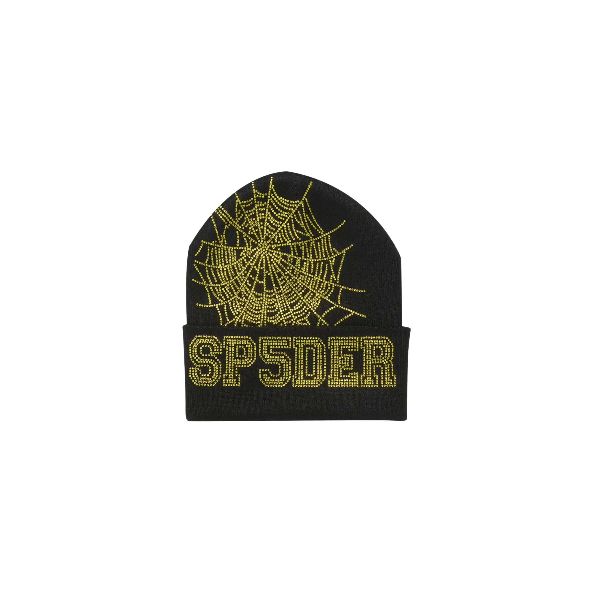 Sp5der Web Rhinestone Beanie "Onyx/Yellow" U12BN002WBBY