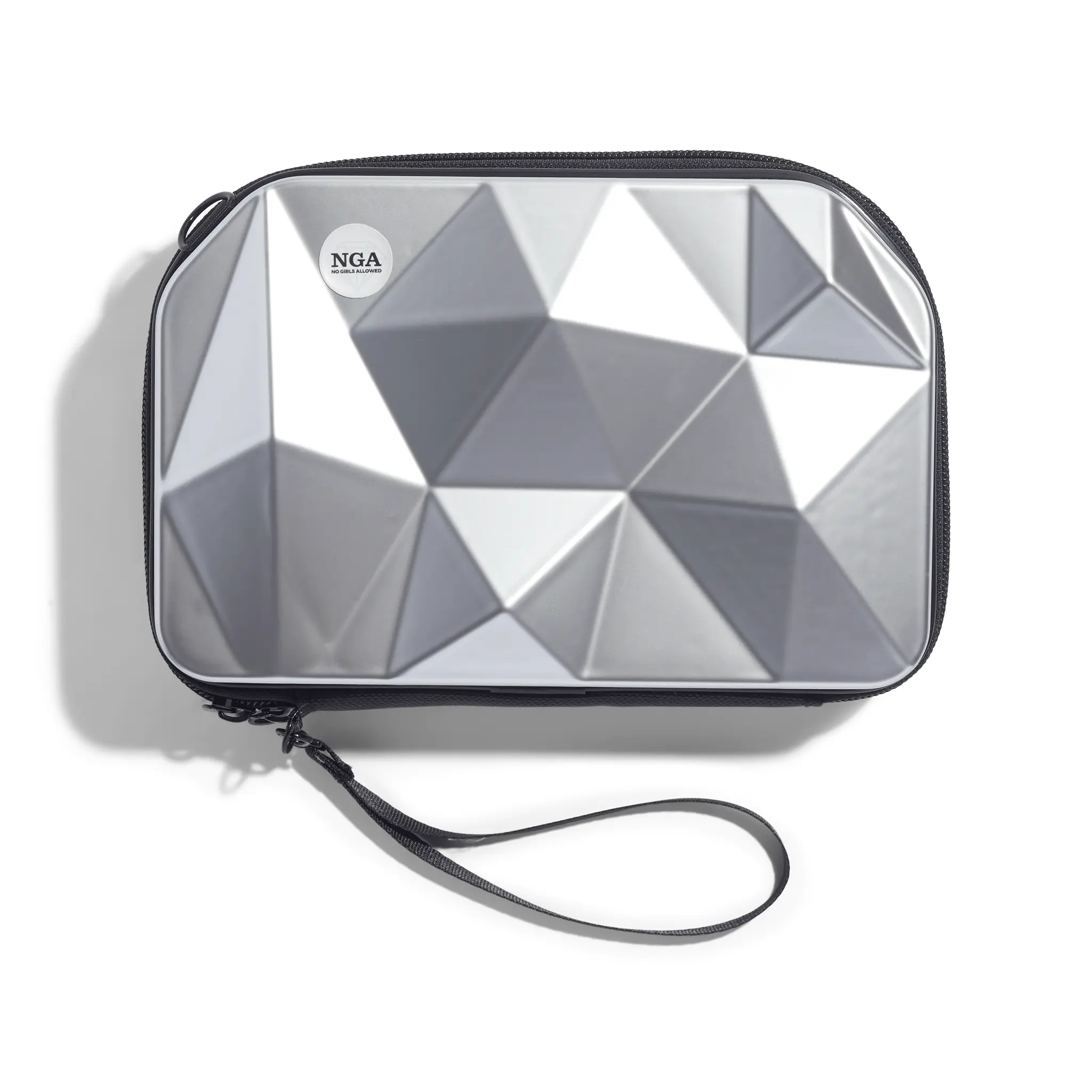 NGA Silver Diamond Totally Clutch Luxe Bag - Geometric Pattern Durable Hardshell Exterior Compact Size for Essentials Zipper Closure Stylish Golf Bag