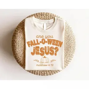 [100% Cotton] Retro Fall Religious Sweatshirt, Are You Fall-O-Ween Jesus, Womens Christian Shirt, Follow Jesus Shirt, Bible Matthew Shirt, Cute Thankful Shirt, Bible Verse Sweater, Cotton Round Neck Tee, Full Sizes, Full Colors,  T-Shirt For Men And Women