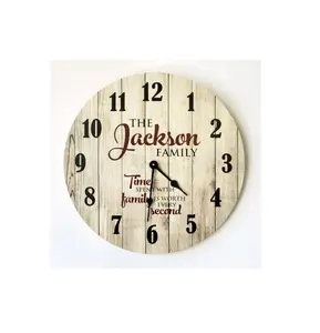 Personalized Clock, Personalized Printed Wood Family Name Sign, Family Name Sign, Personalized Sign, Home Decor, New Home Gift, Dad Gift, Mom Gift