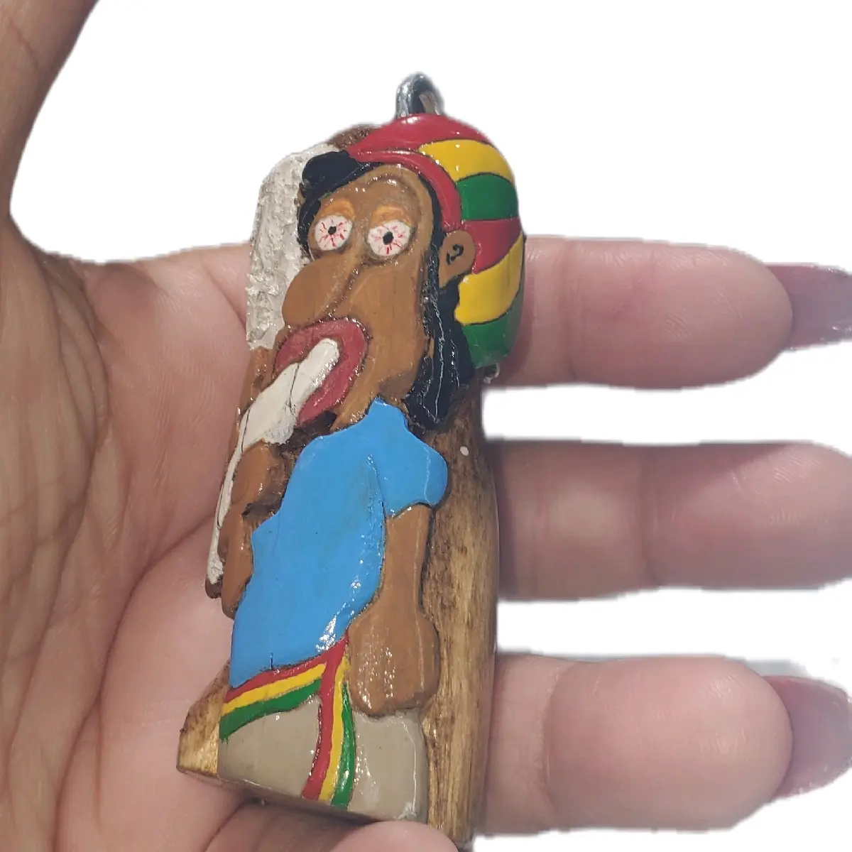 Smoking Jerk handcrafted wooden Keychain