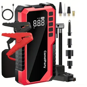 CamelParty 4000A Peak Jump Starter with 150PSI Tire Inflator - 15000mAh Portable Power Bank, 12V Car Battery Booster Pack, Electric Air Pump & LED Light, Winter Emergency Kit for All Gas/10L Diesel ultra-safe Compressor Cordless essentials vehicle